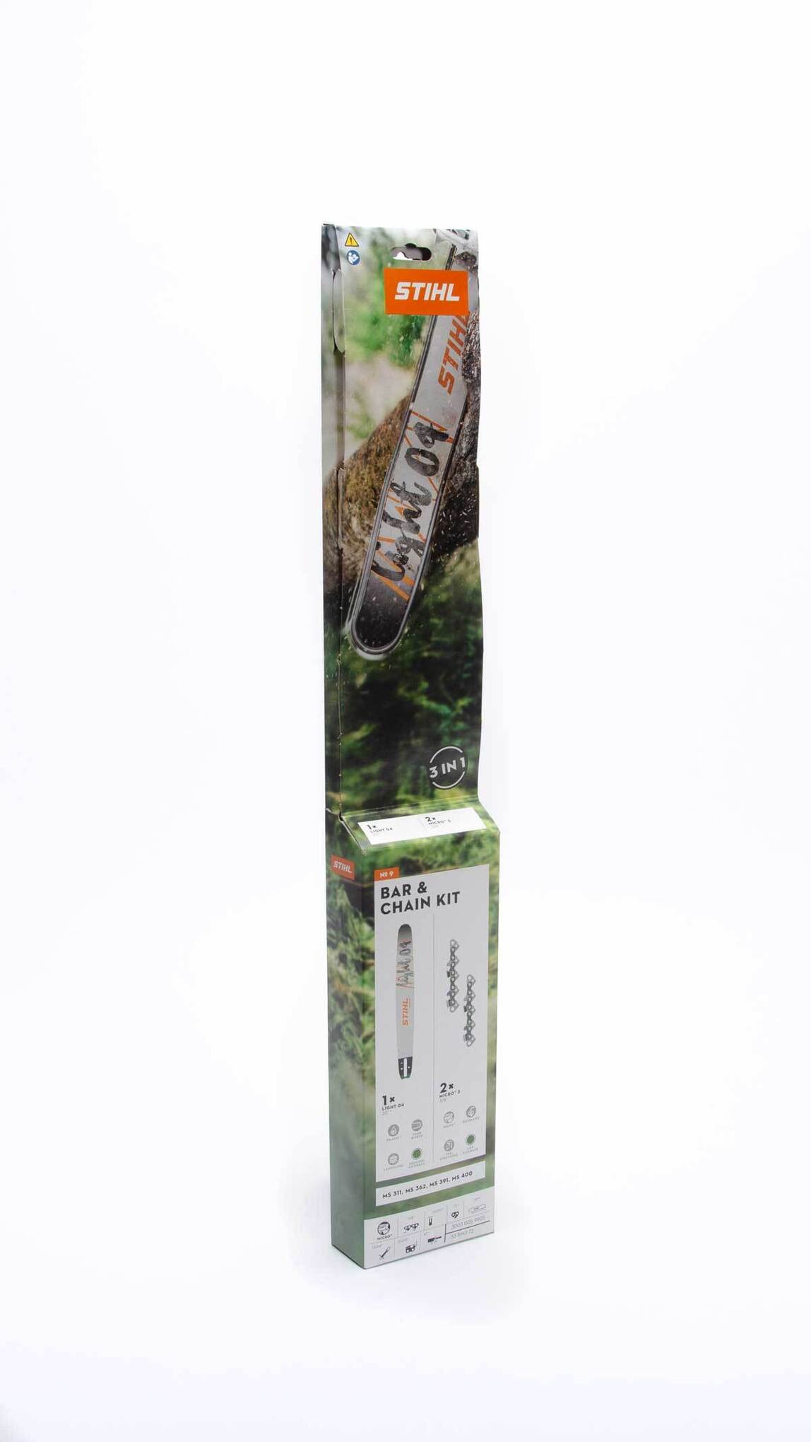 Fits MS 311, MS 362, MS 391 and MS 400. Includes (1) 20" Guide Bar & (2) Loops of 20" Saw Chain (33 RM3 72).