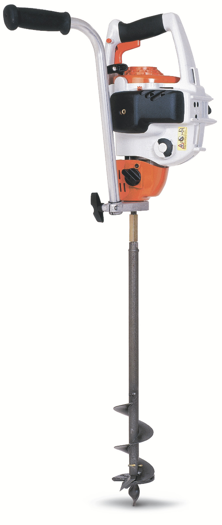 Small, specialized auger for mass flower plantings, small posts, sign holes, or deep root fertilization.