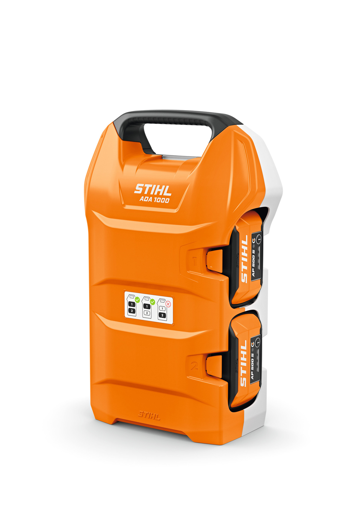 The lightweight ADA 1000 adapter equips users with the consecutive power of two ALLPRO batteries in one.