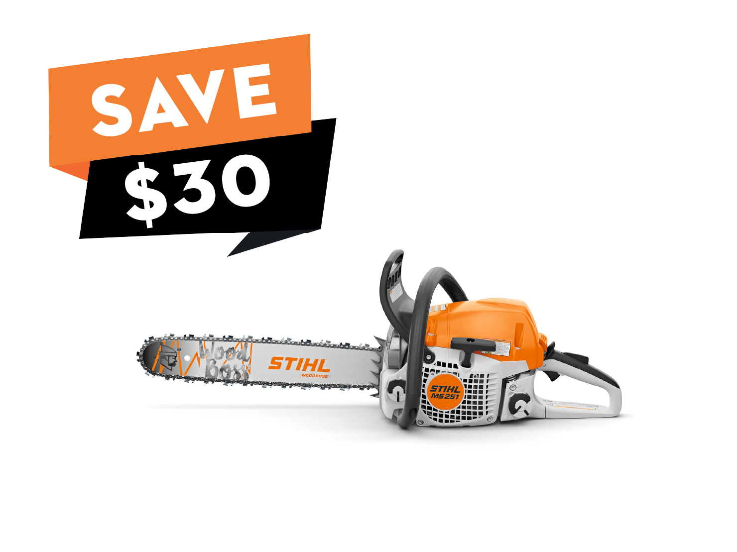 The WOOD BOSS® is packed with reduced exhaust emission engine technology and the power STIHL is known for.