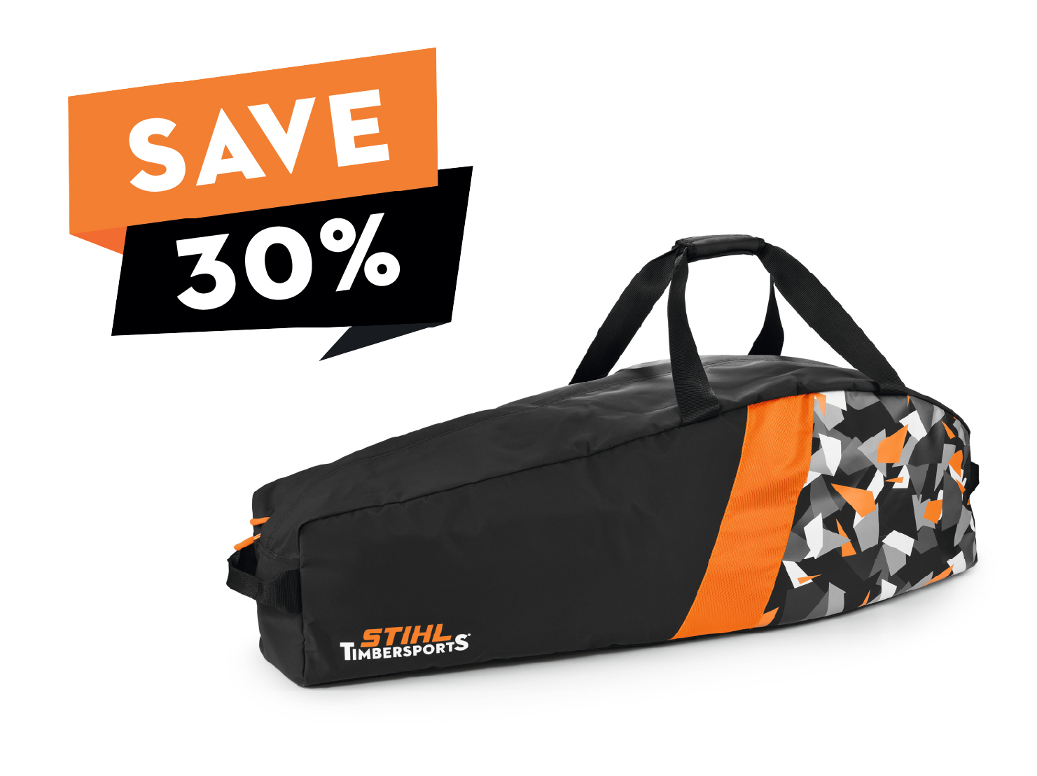 STIHL TIMBERSPORTS® weather-resistant chain saw carrying bag.