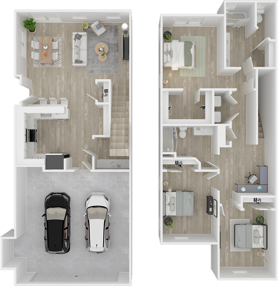 Two bedroom floor plan for rent