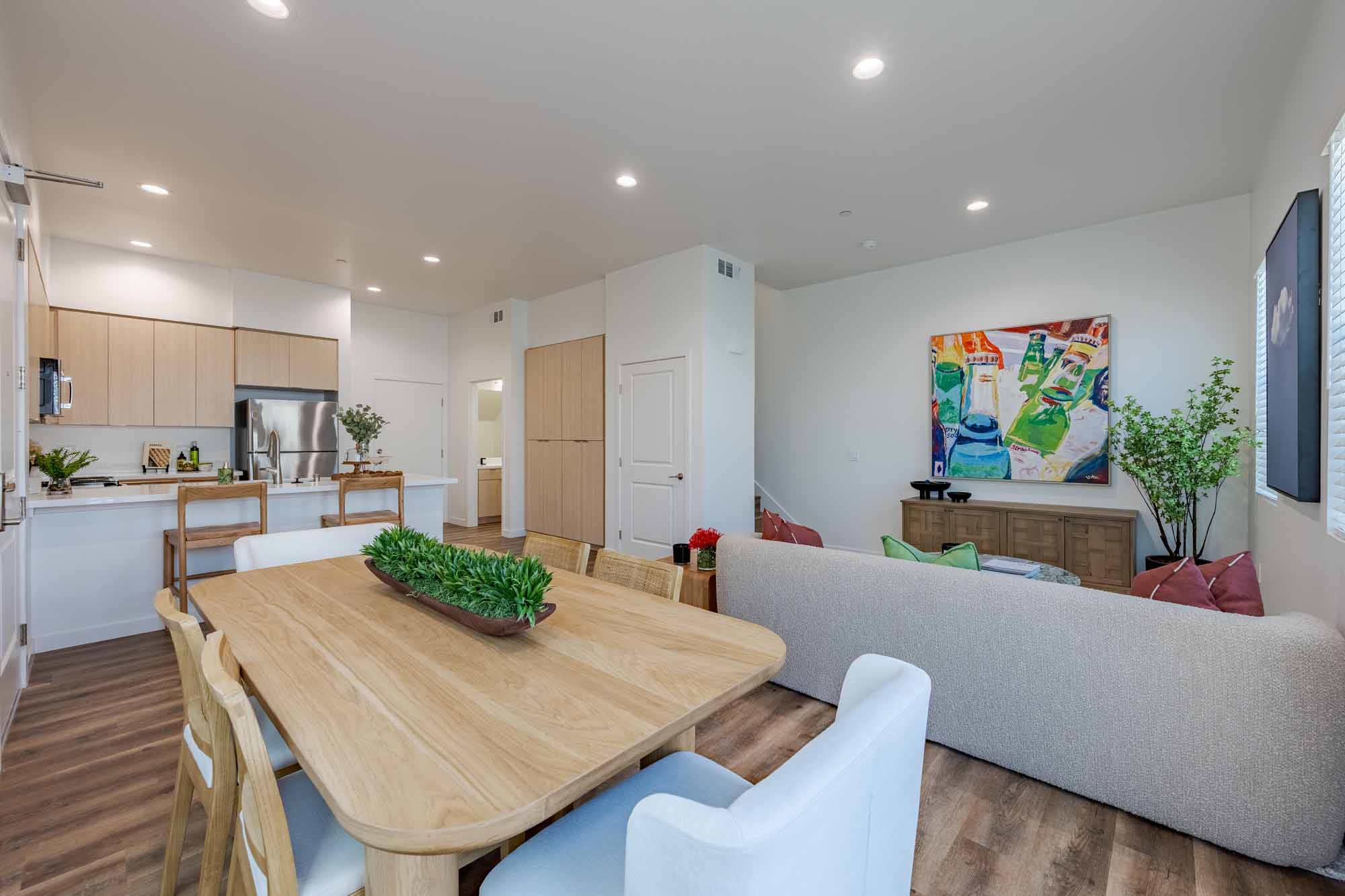 Dining area and living area