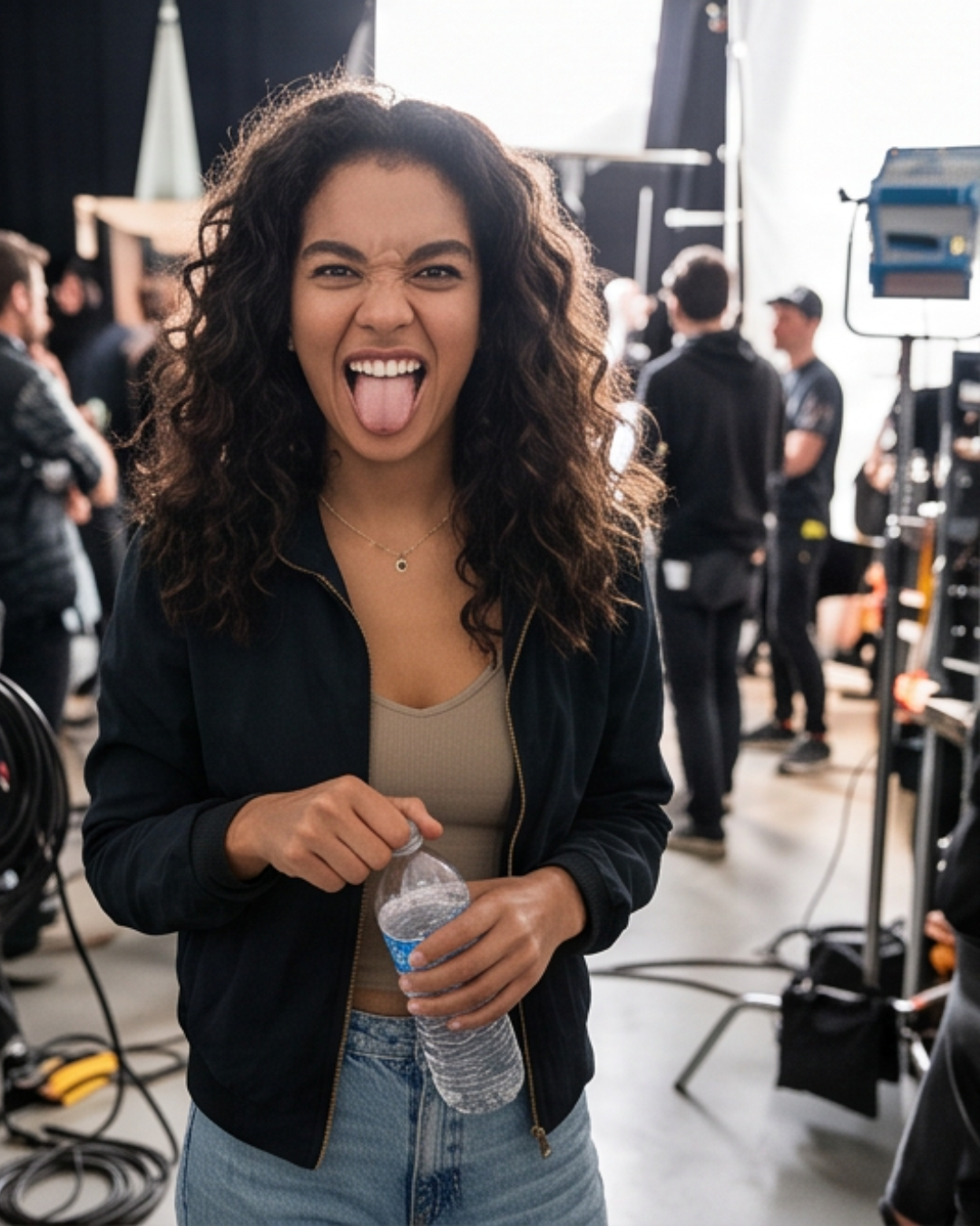 Lighting setup on a beauty brand shoot