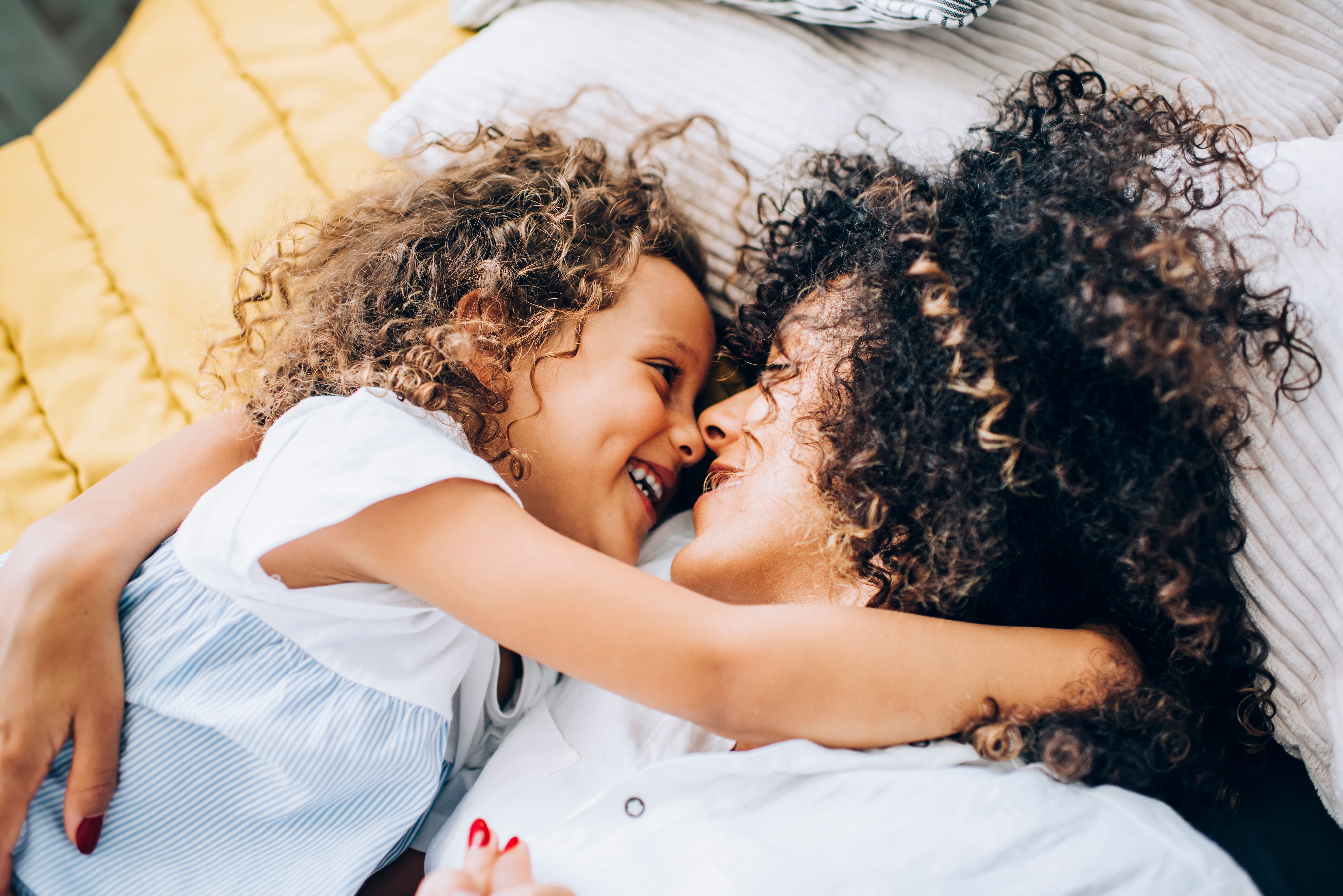 Woman and daughter stock photo