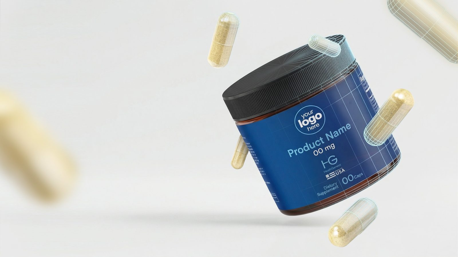 Jar with capsules, infographic base