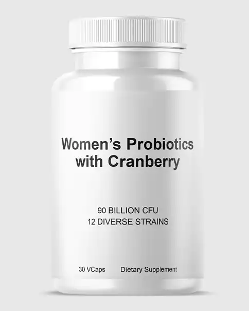 Plain white supplement bottle with an unbranded probiotic label, before any design work