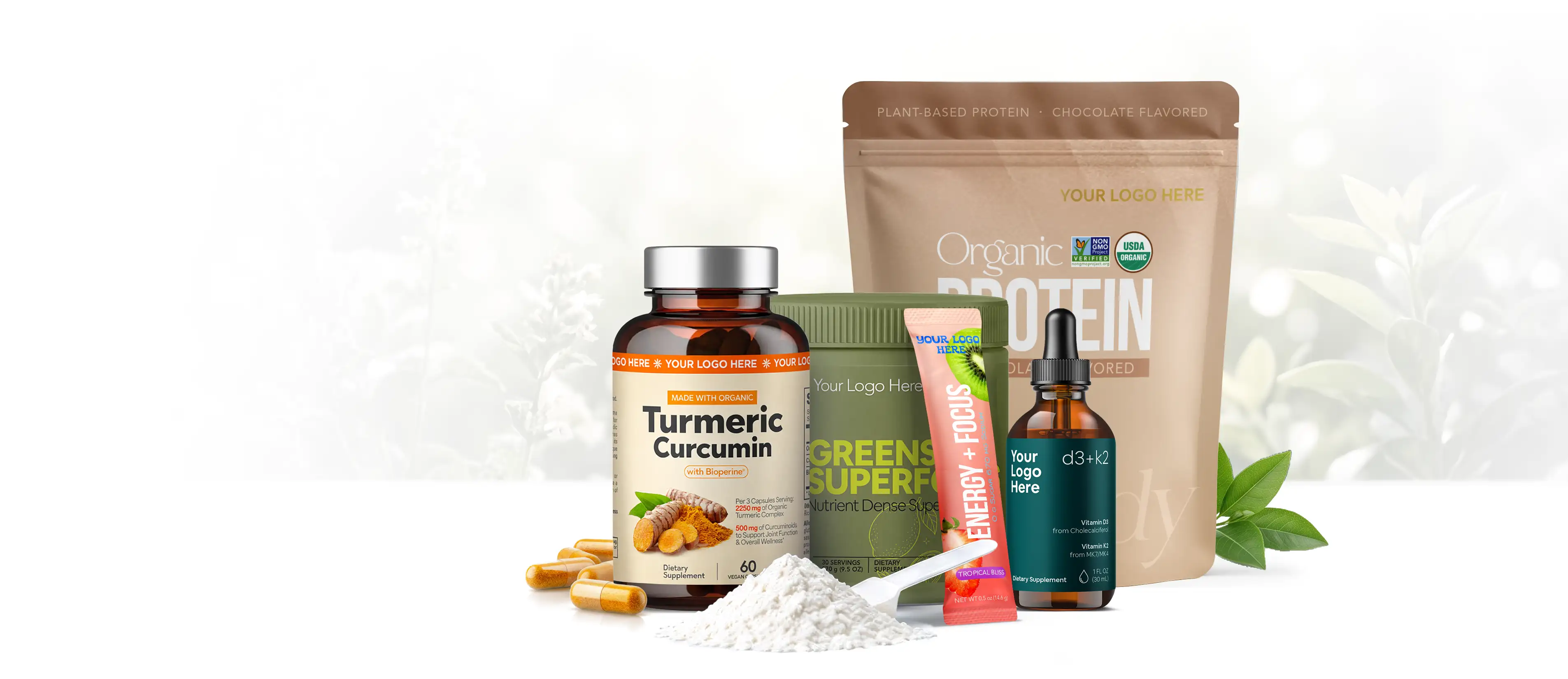 Private label supplement products manufactured by Health Genesis Corporation in South Florida