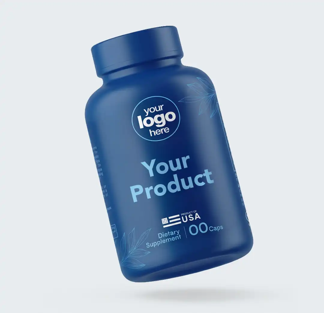 Navy bottles with full-wrap sleeves