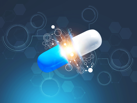 Health supplement bottles arranged for nutrition product development showcase