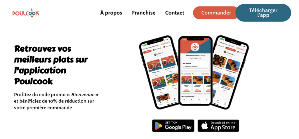 Application web mobile commande en ligne livraison Dishop