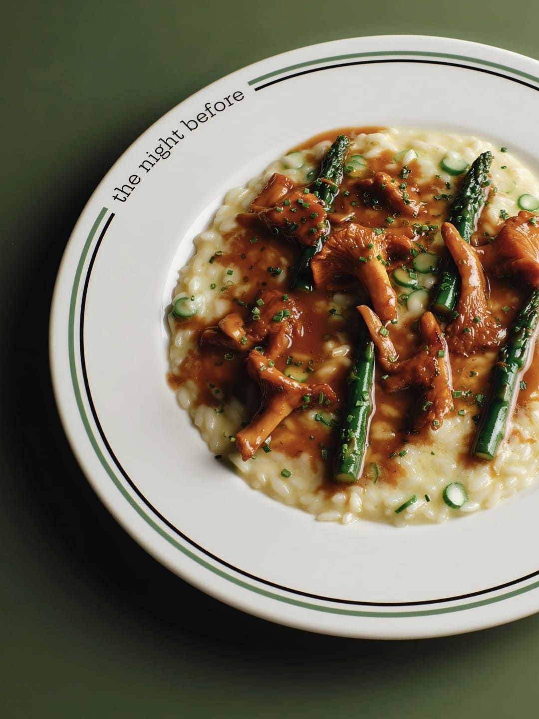chanterelle risotto with teriyaki sauce tma