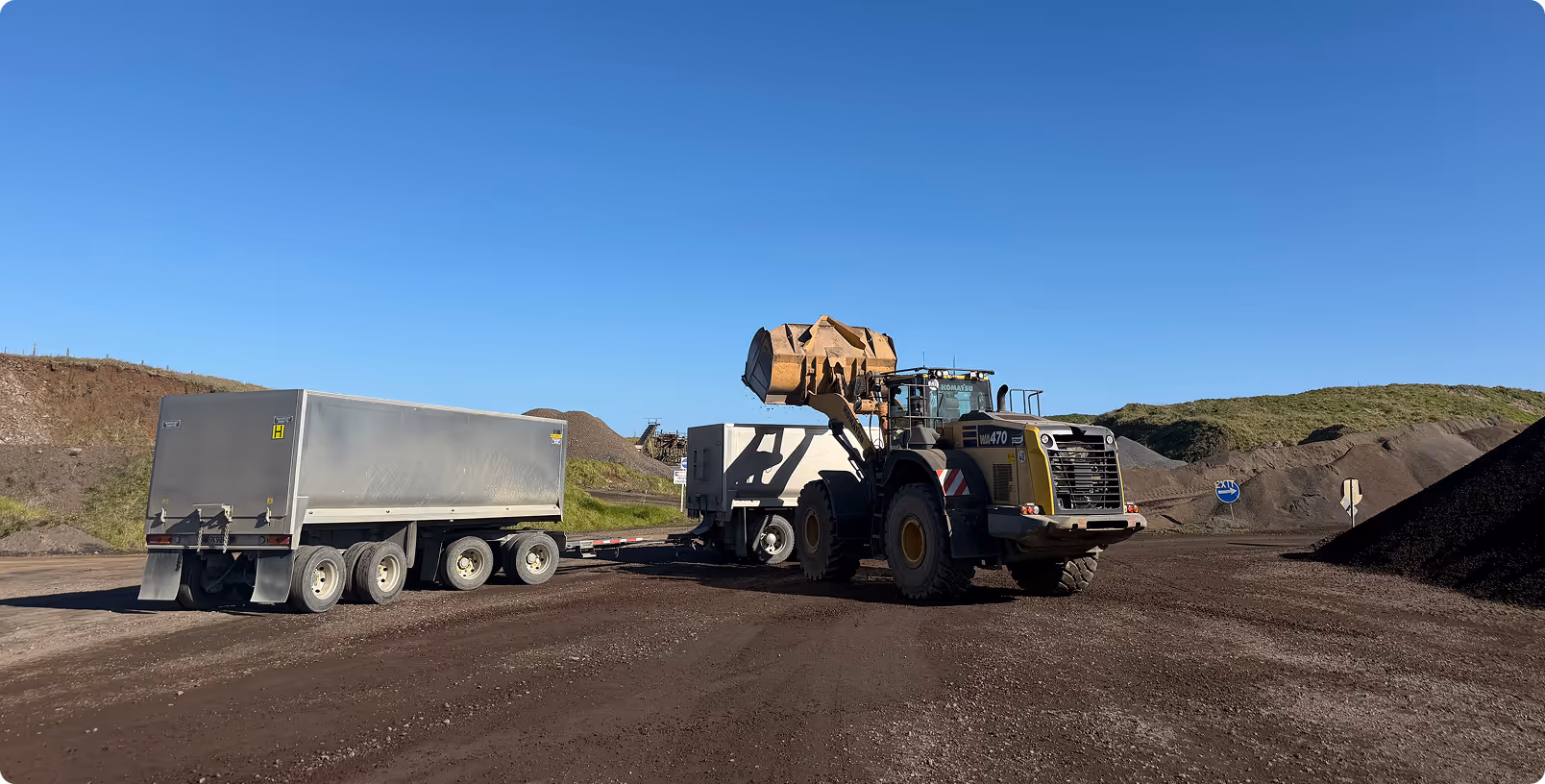 Aggregate loading into truck