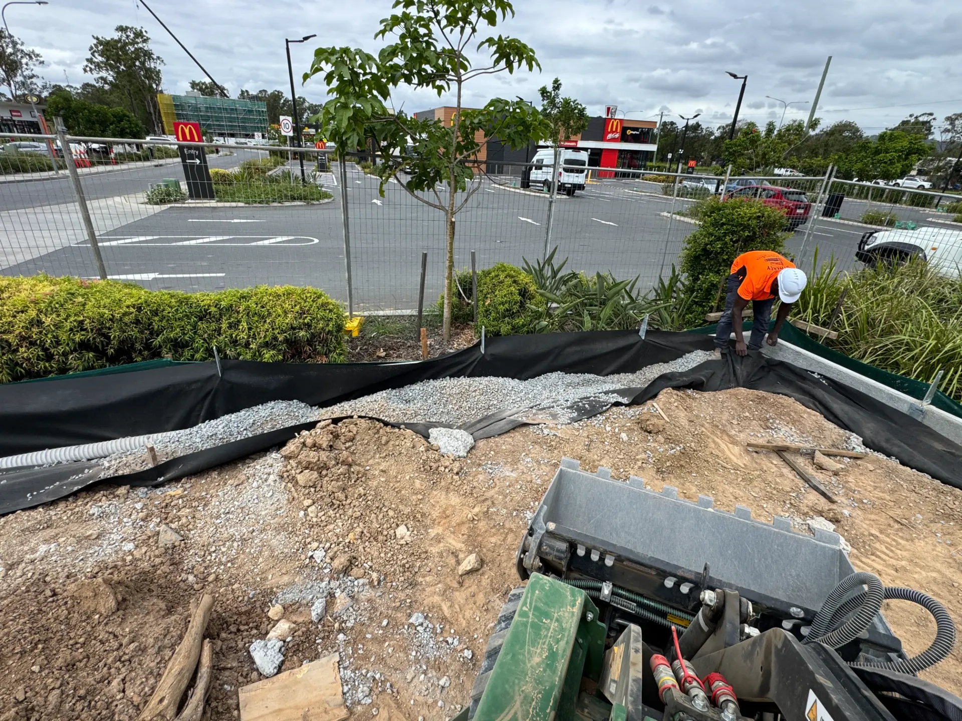 Synergy Fencing team on a residential building site in Brisbane