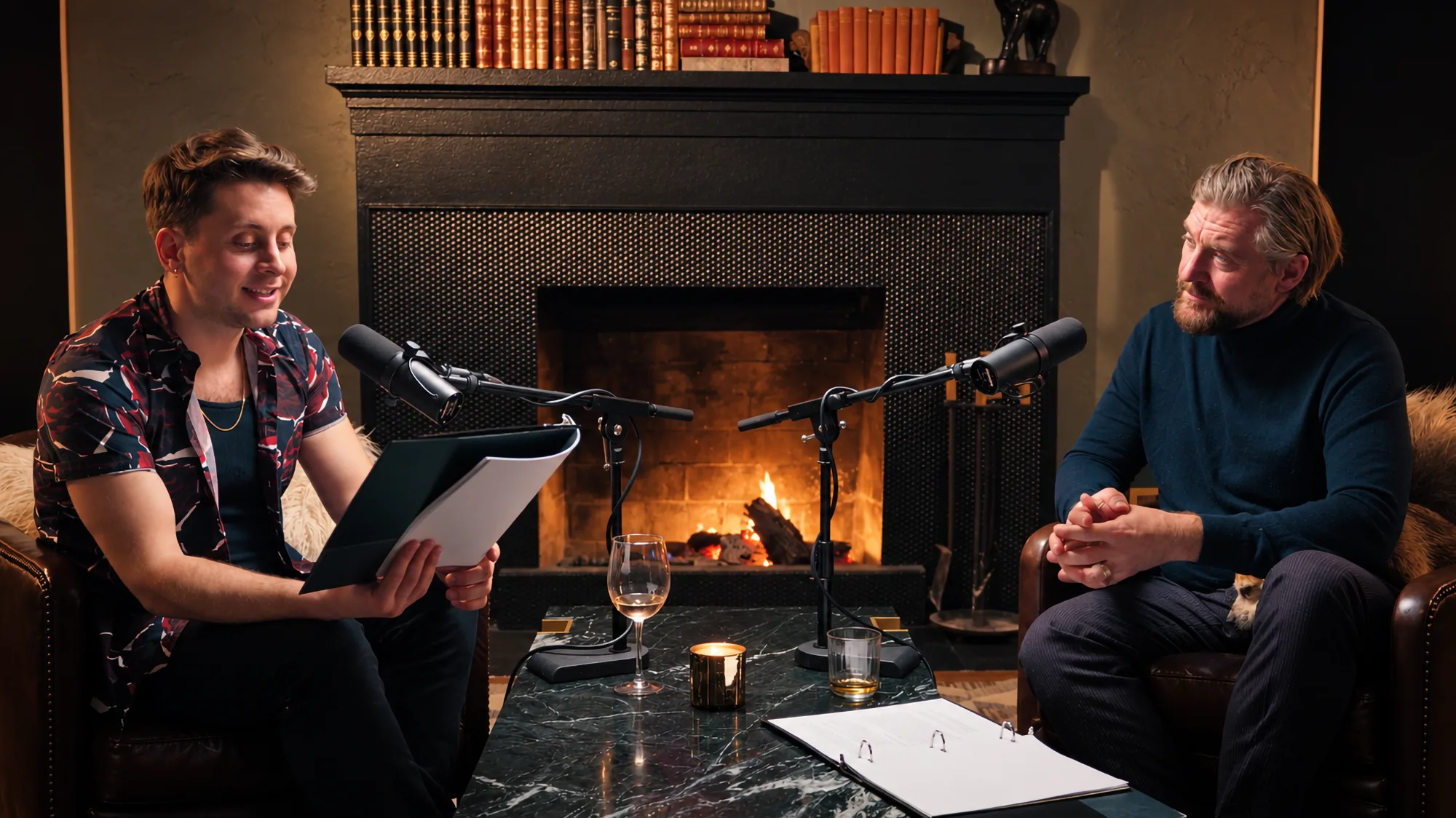 One wide interview shot