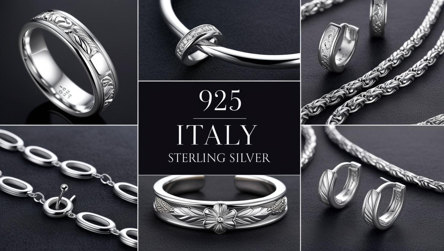 Assorted 925 Italy sterling silver rings, bracelets, and earrings.