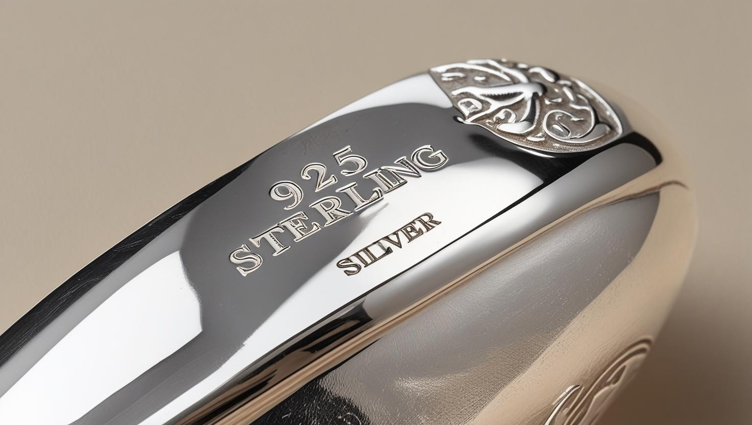 Close-up image of a polished item stamped with 