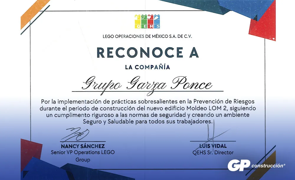¡Más de un millón de horas hombre sin accidentes! Proyecto LEGO
