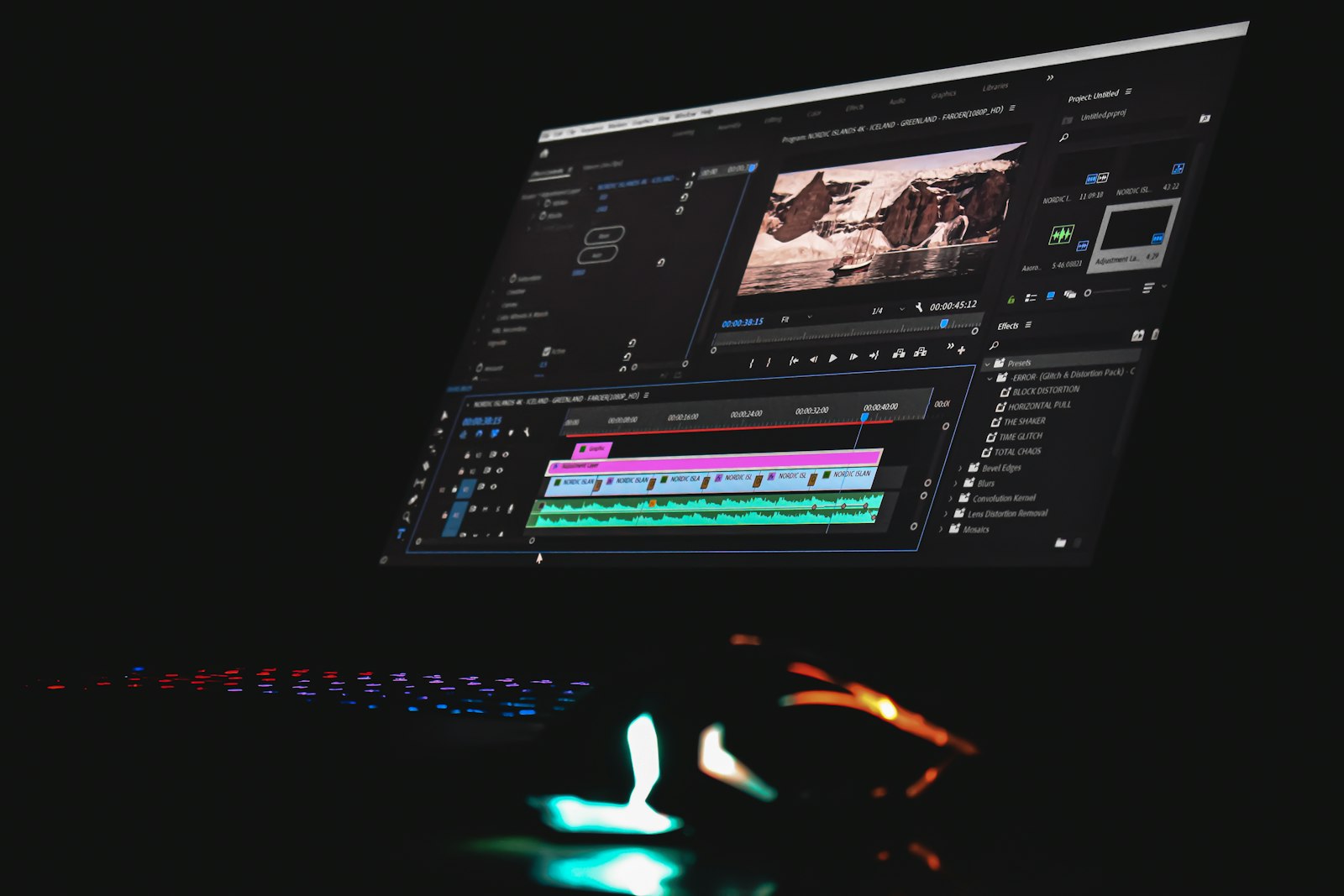 A laptop set up for editing a YouTube video