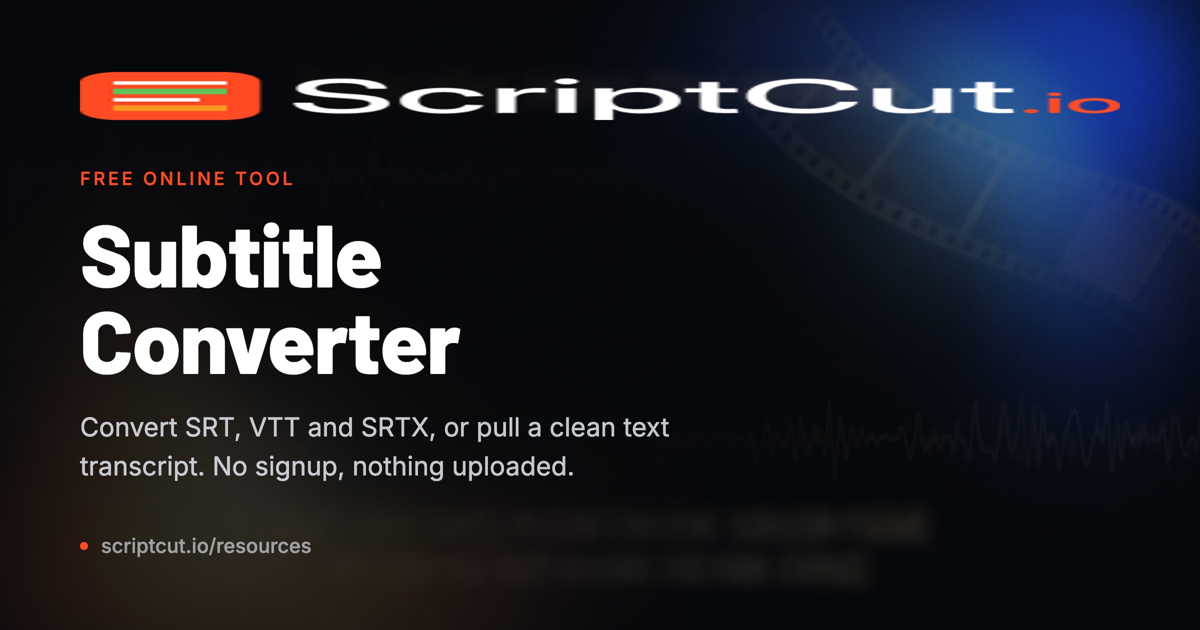 ScriptCut free subtitle converter