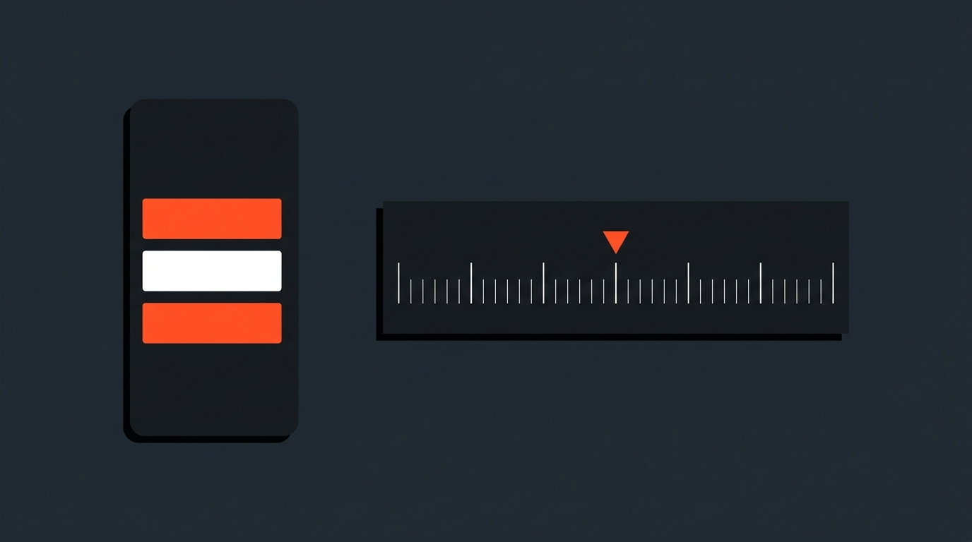 Geometric illustration of a mobile caption bar next to a widescreen editing timeline
