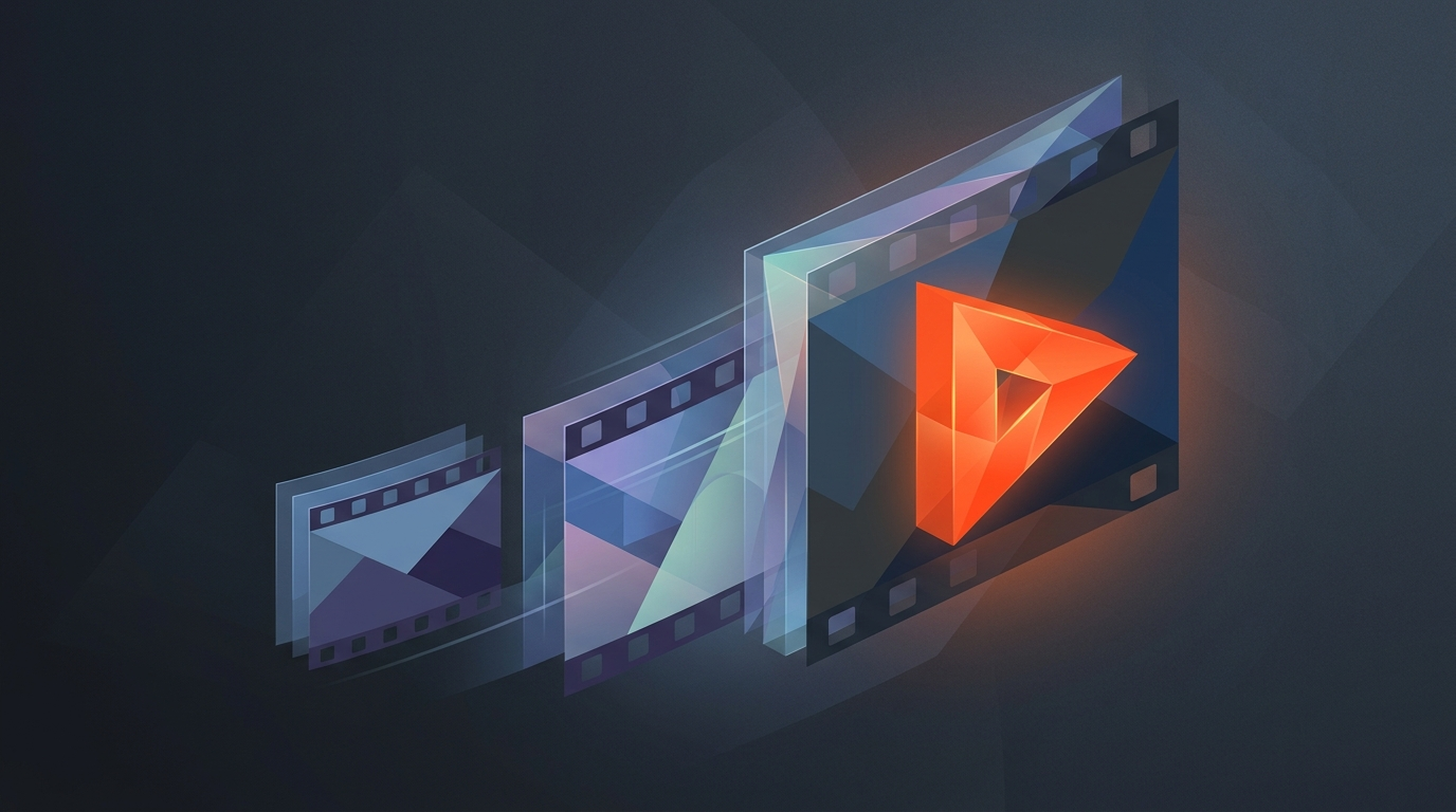 Flat editorial illustration of ascending film frames representing a trailer's rising tension