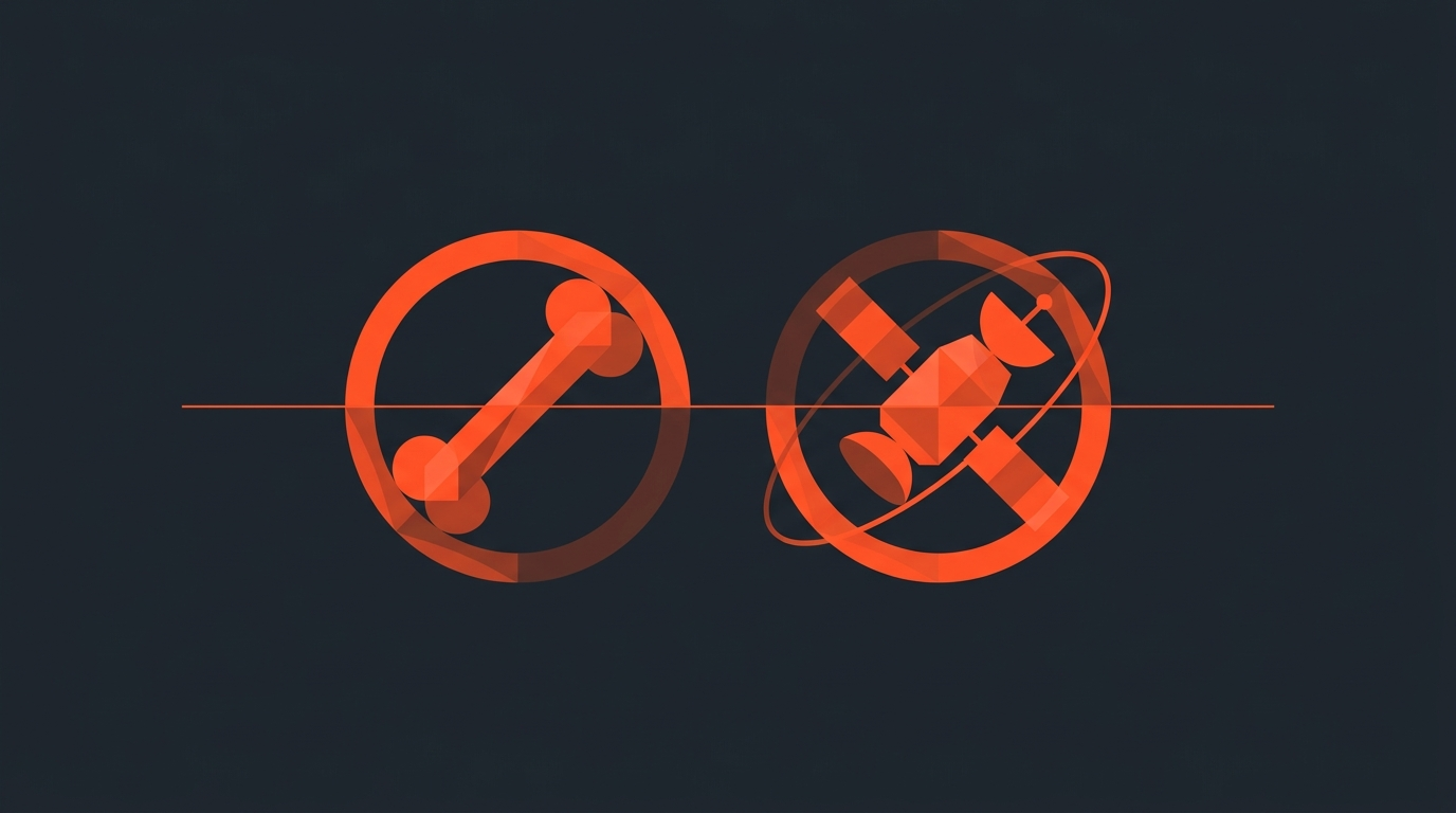 Abstract editorial illustration of two matching geometric shapes aligned across a cut line, representing a film match cut