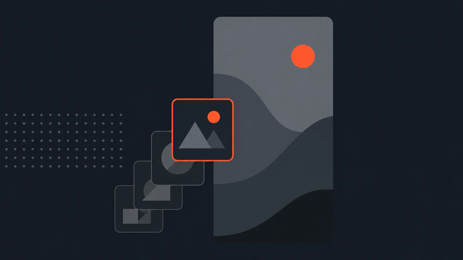 Gallery of logo thumbnails with one selected and placed in the corner of a vertical video frame outline.