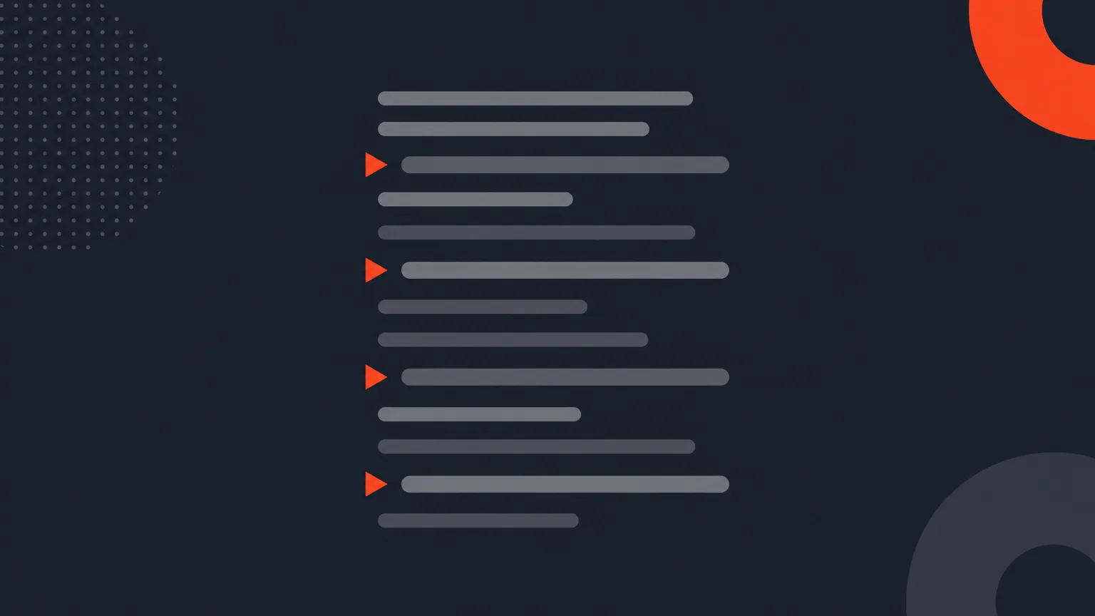 Rows of horizontal bars representing transcript lines, with a few marked by a small flag shape to show bookmarked lines.