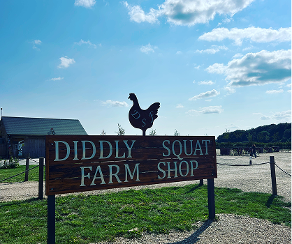 The Diddly Squat Farm Shop sign