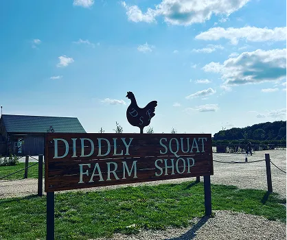 The Diddly Squat Farm Shop sign