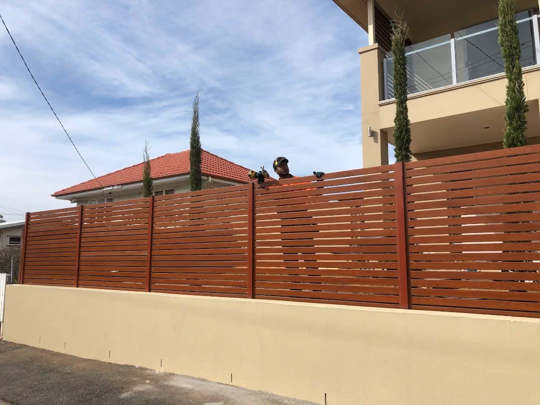 A fencing project completed by Synergy Fencing & Retaining Walls