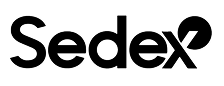 Sedex company logo with stylized lowercase black letters and black dot above the S.