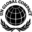 UN Global Compact logo featuring a globe within a wreath design.