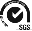 SGS system certification logo with a checkmark inside a circle and text around the circle.