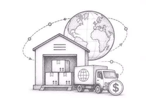 Pencil illustration of a multi-storey packaging manufacturing facility.