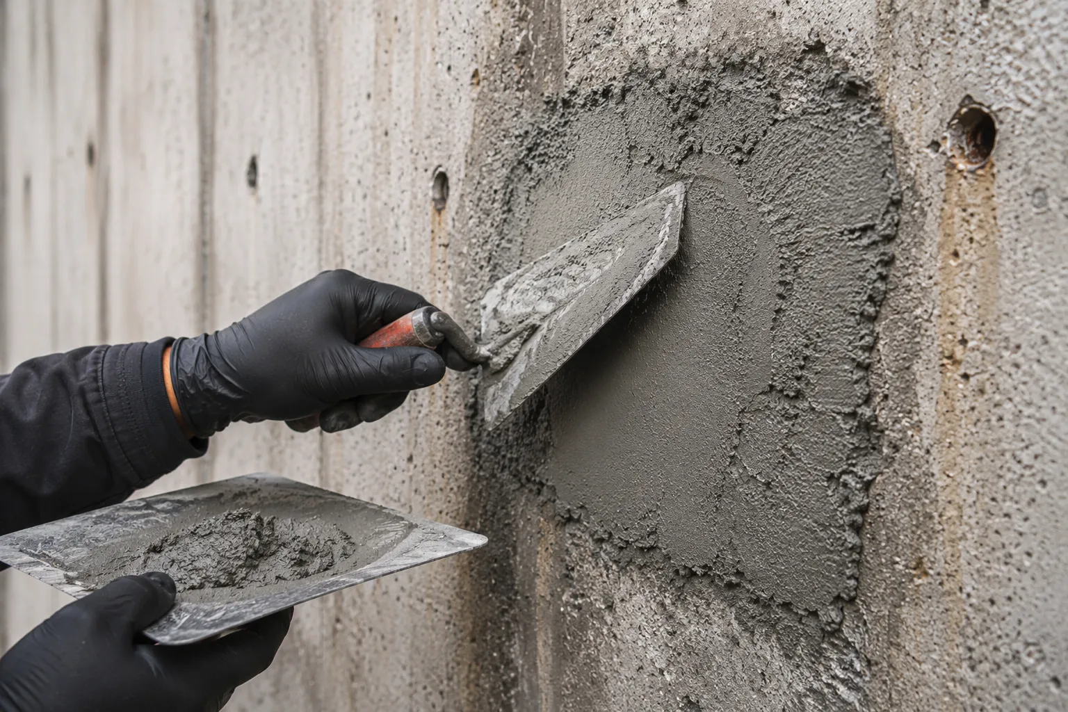 Concrete repair and remedial works on building exterior