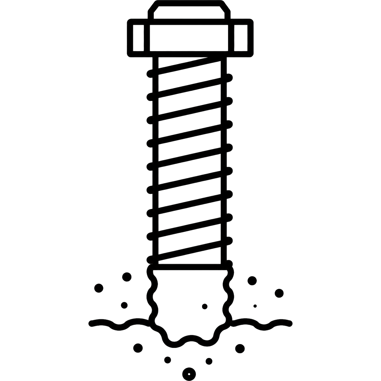 Threaded anchor bolt set into substrate