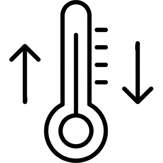 Thermometer with up and down arrows