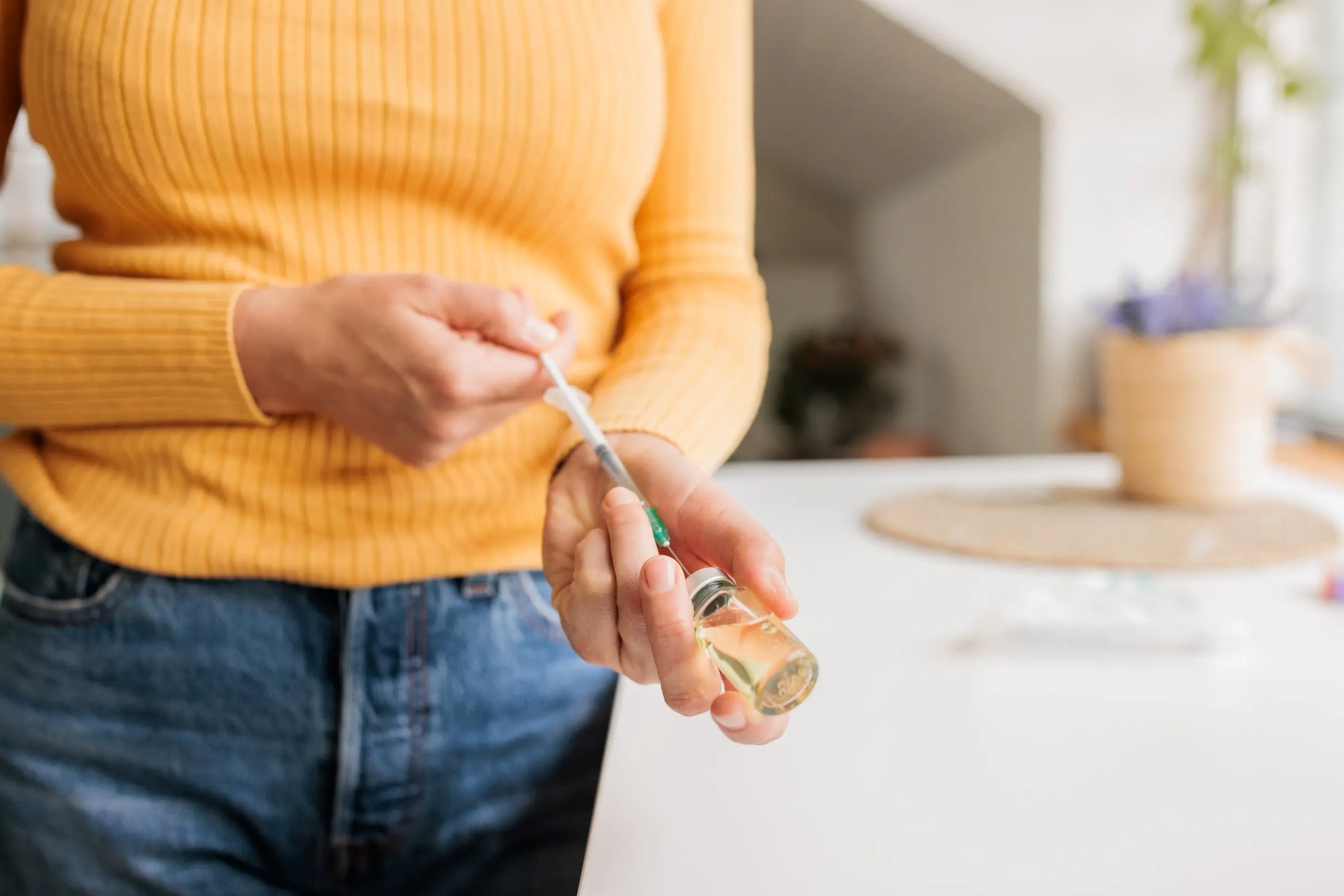 Patient self-administering medication at home