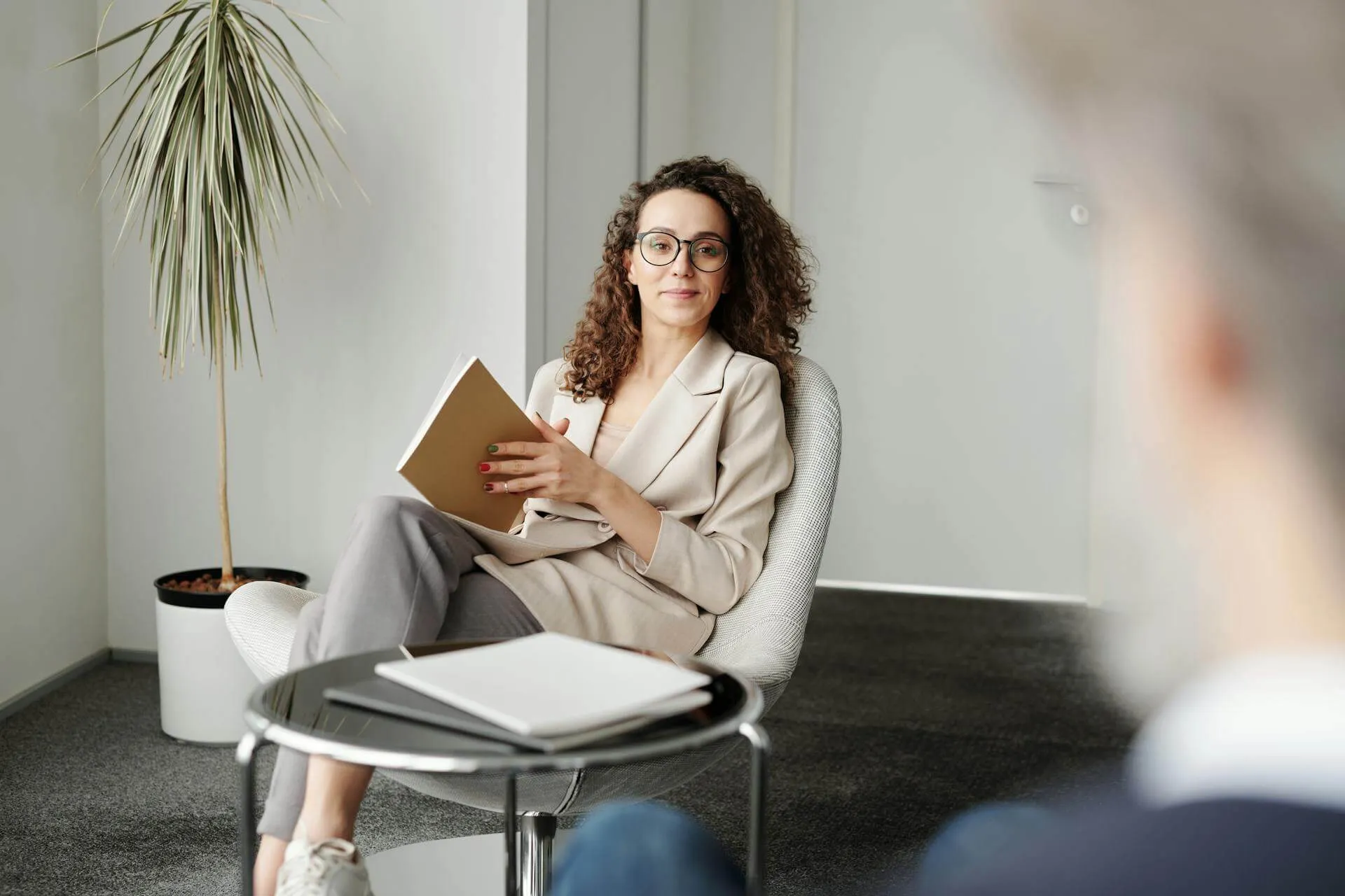 Consultants collaborating in a modern office environment
