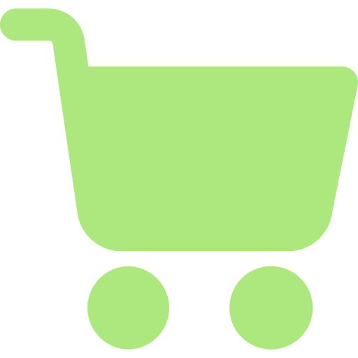 Green shopping cart icon.