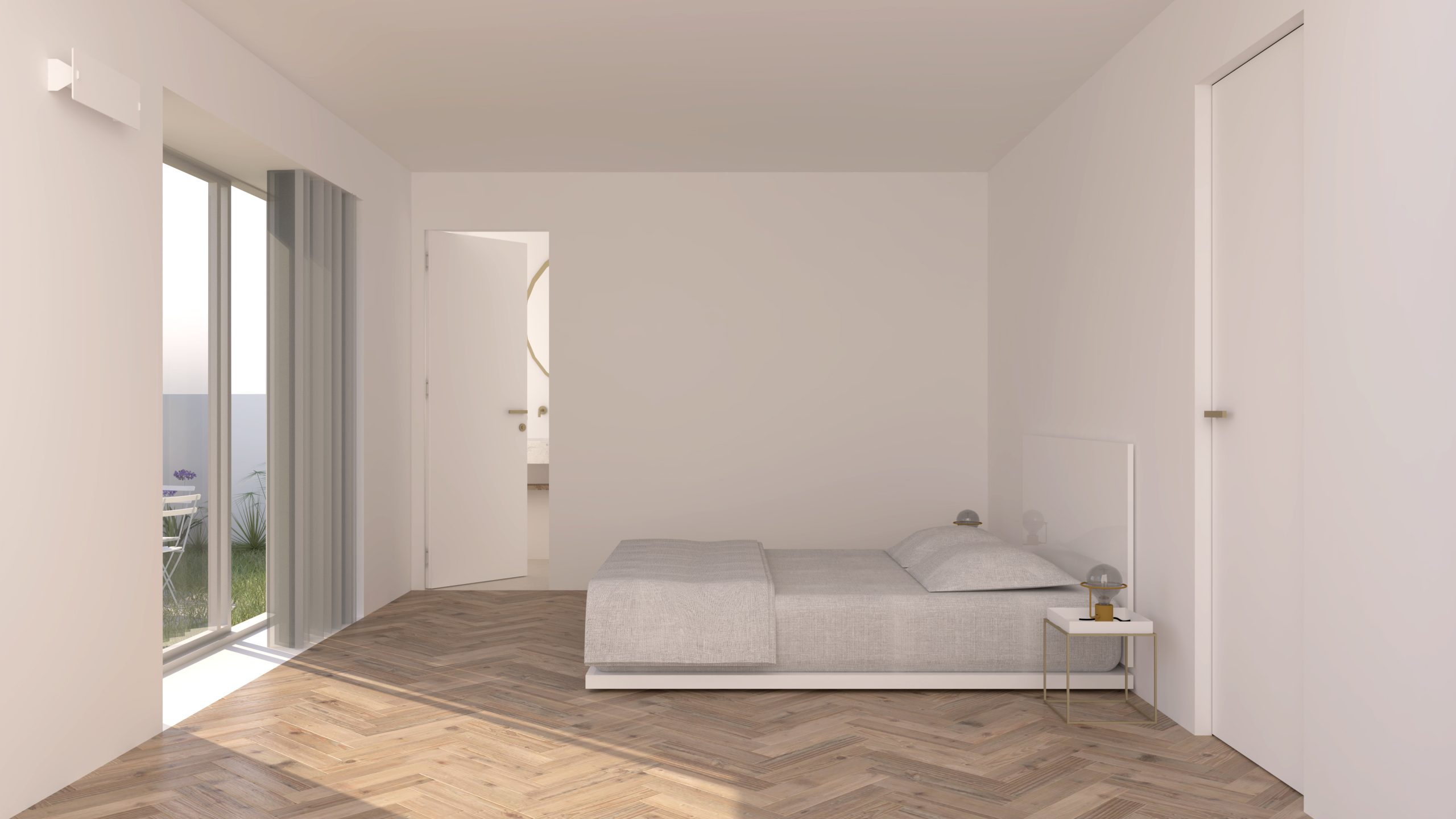 puerta rasomuro dormitorio