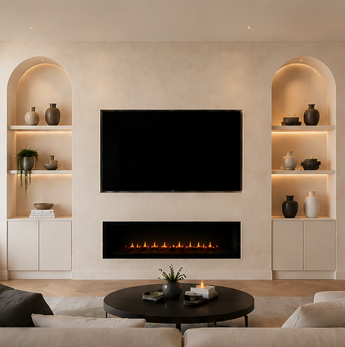 Bespoke painted media wall in any colour
