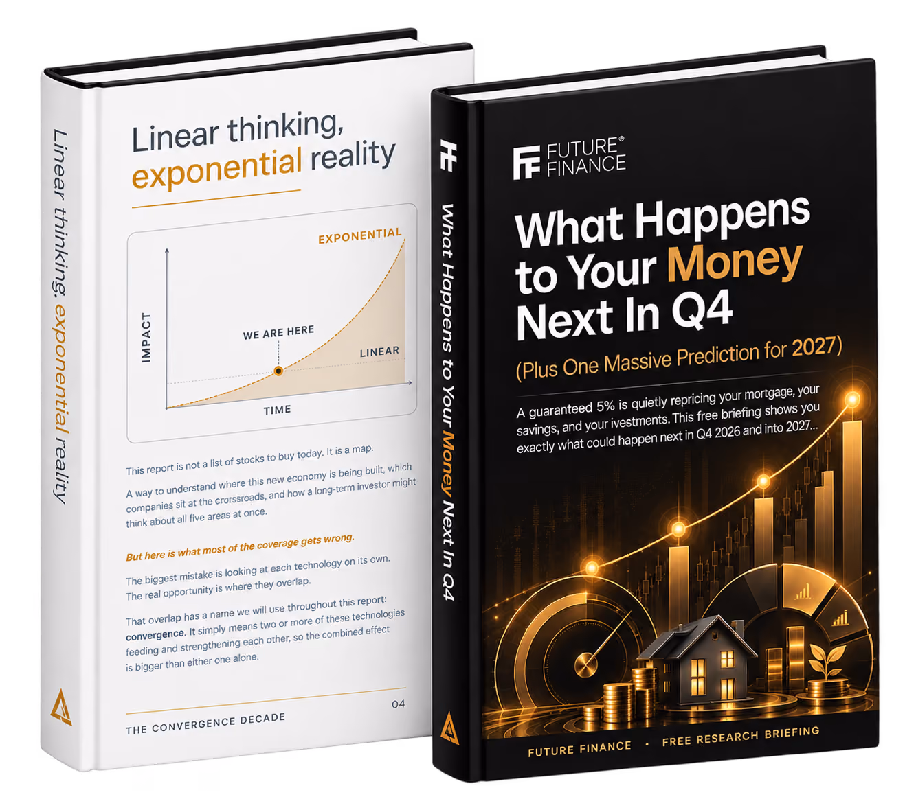 Future finance books showing the free educational reports.