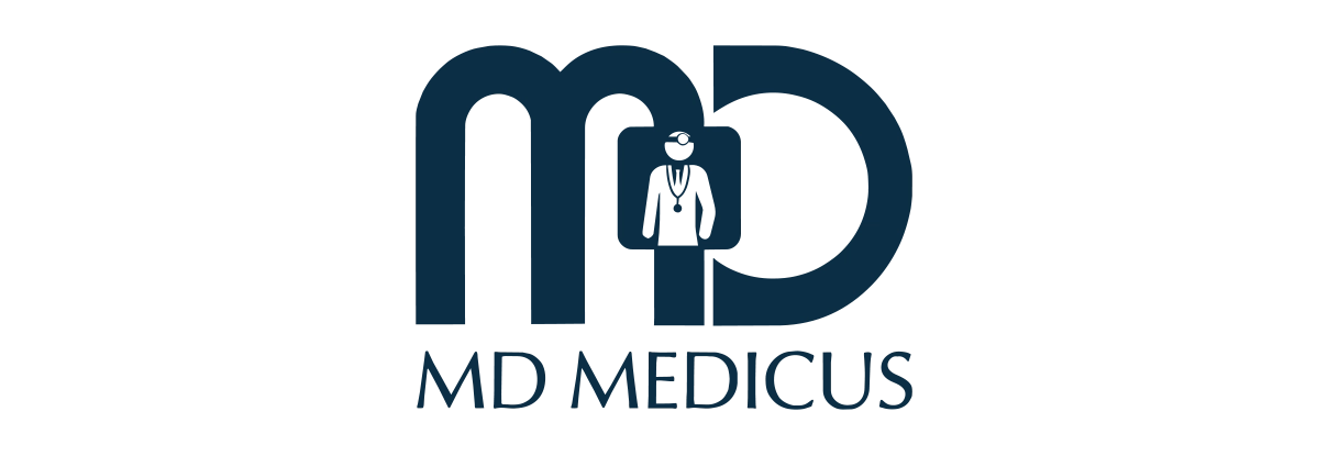 Blaues MD Medicus Logo