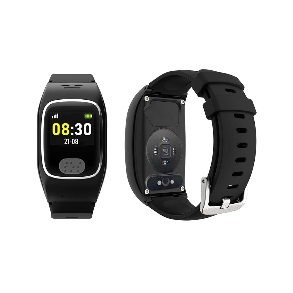 Schwarze Smartwatch von vorne und von hinten