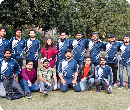 ExperLabs team in matching jerseys at an outdoor event