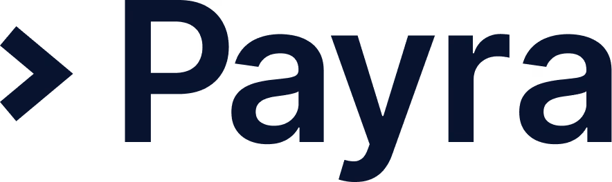 Payra company logo with a blue and green abstract arrow shape beside the word PAYRA.