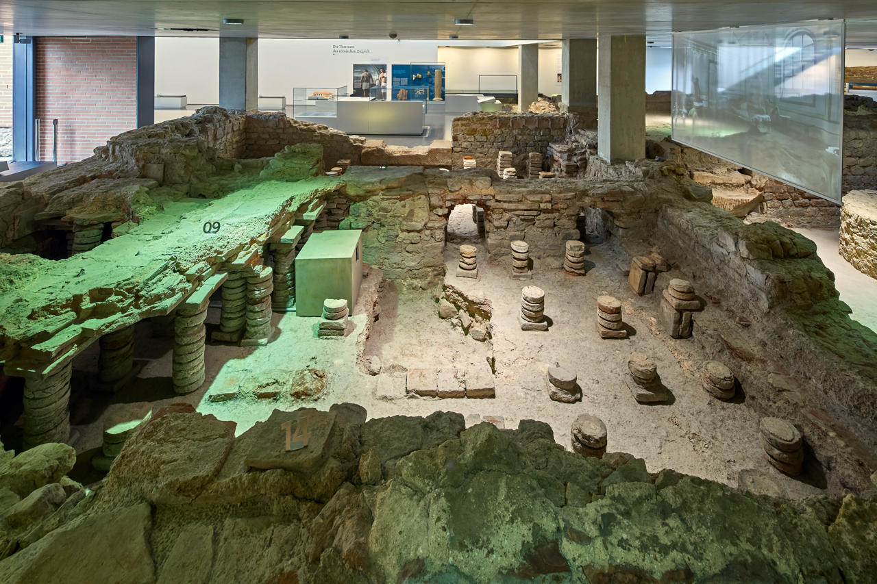 Blick in die Dauerausstellung der Römerthermen Zülpich